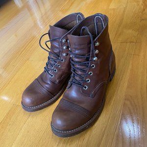 Red Wing Iron Ranger 6-Inch Leather Lace Up Boots in Amber Brown 7